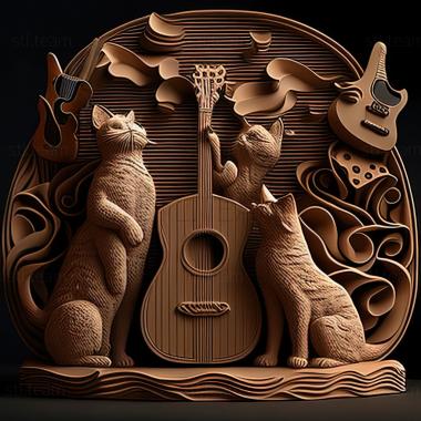 3D model Cat Concert (STL)